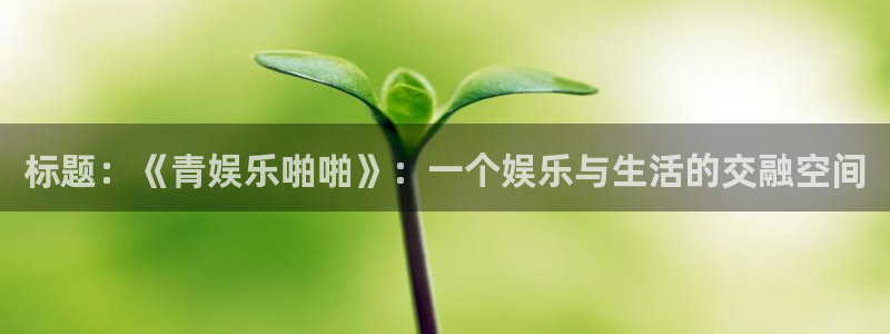 汇富娱乐官方网站下载：标题：《青娱乐啪啪》：一个娱乐与生活的交融空间