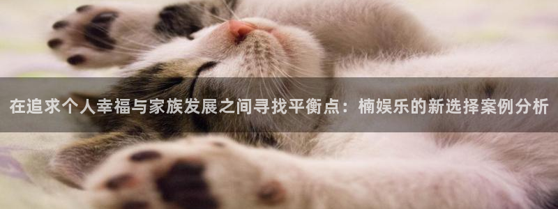 汇富娱乐有梦你就来：在追求个人幸福与家族发展之间寻找平衡点：楠娱乐的新选择案例分析